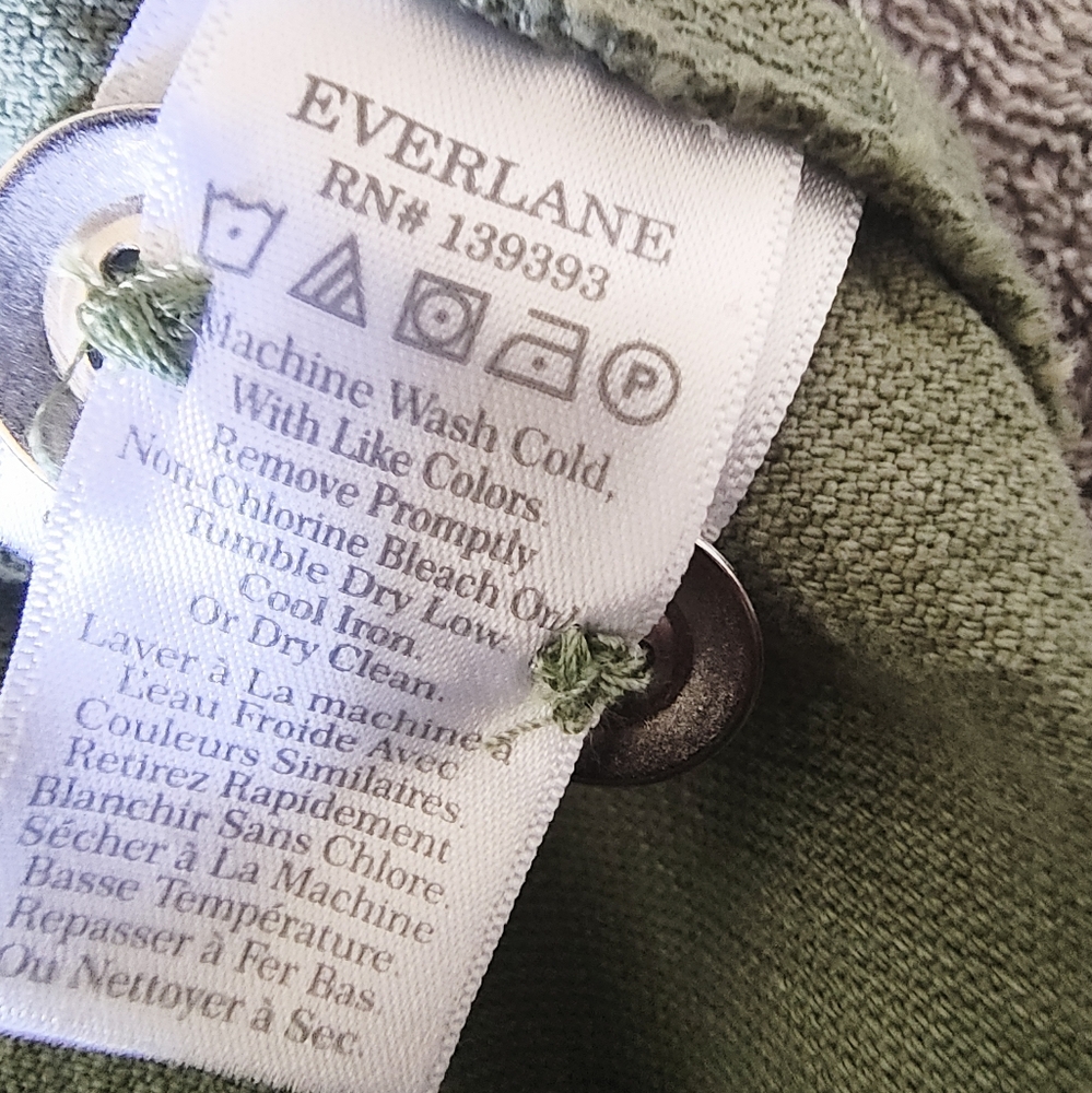Everlane Unisex The Canvas Organic Cotton Parka Coat Green X-Large Boho - Picture 9 of 13